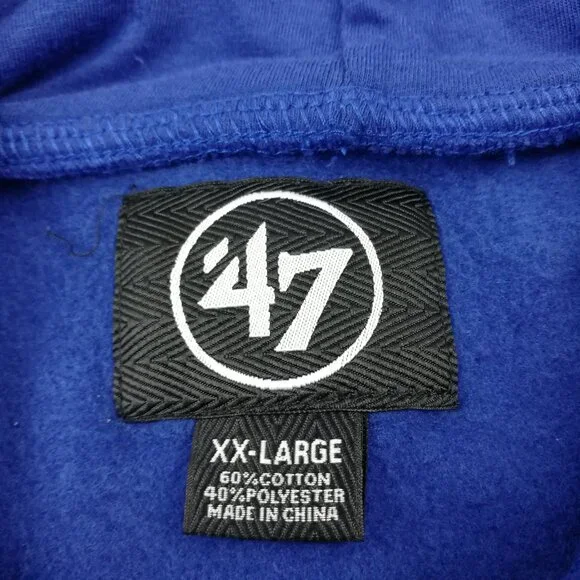 NWT Philadelphia 76ers Hoodie 47 Brand Big Logo Fleece Lined Sweatshirt Mens 2XL
